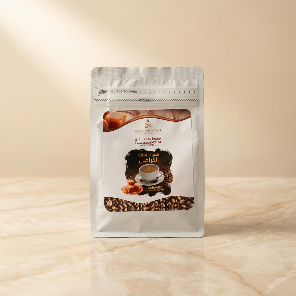 Caramel flavor coffee bag