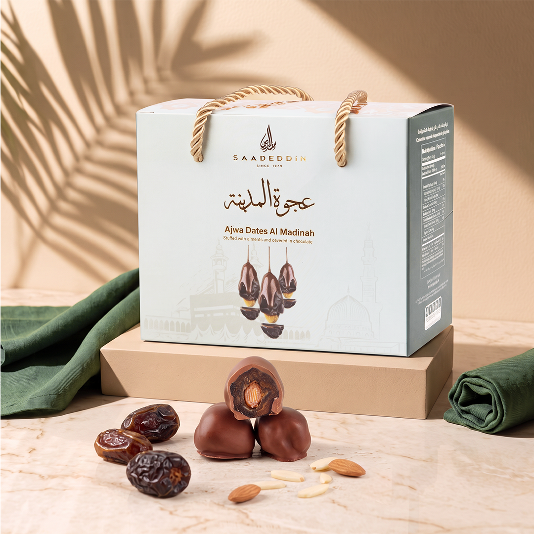 Ajwa dates bag stuffed and covered with chocolate